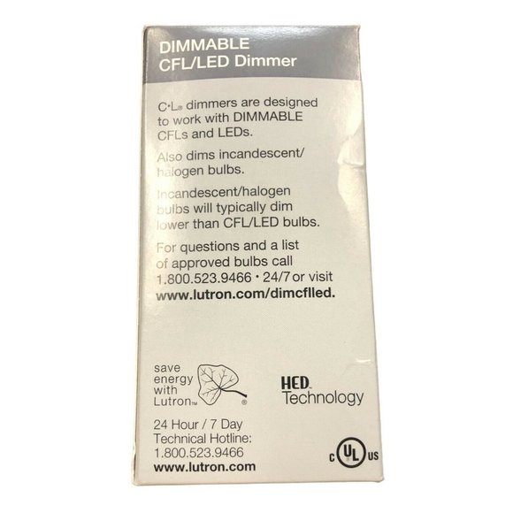 Lutron SCL-153P-LA Skylark CL 150-watt CFL LED Incandescent Dimmer Switch Almond - Picture 3 of 7